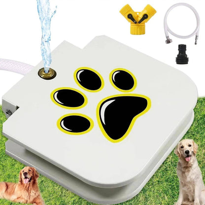 Dog Water Fountain Outdoor Drinking Water Toy for Large Dogs, Paw Activated Water Fountain, Sprinkler Step On, Fun Dog Toys，Includes 304 Stainless Steel Dog Hose