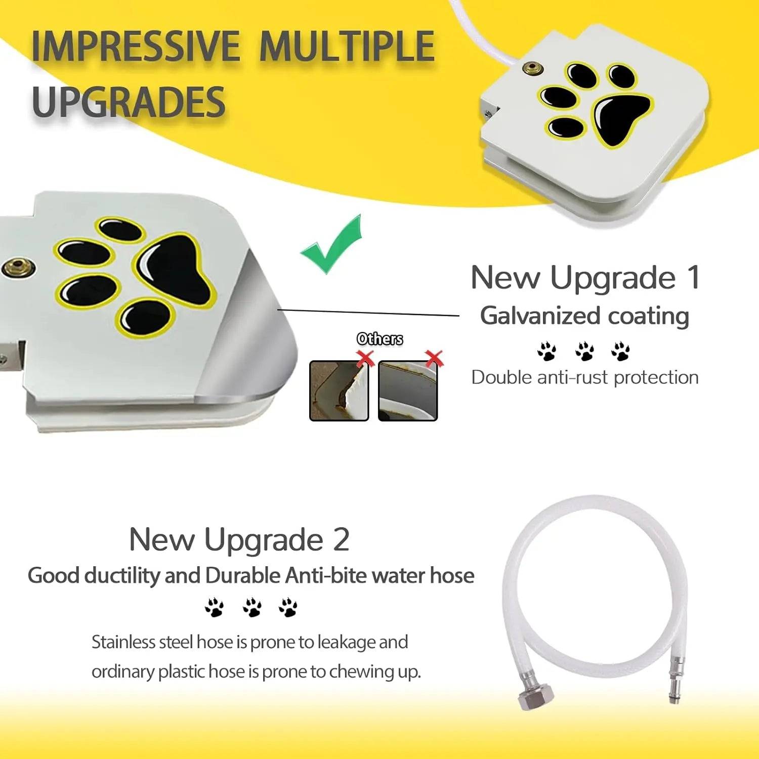 Dog Water Fountain Outdoor Drinking Water Toy for Large Dogs, Paw Activated Water Fountain, Sprinkler Step On, Fun Dog Toys，Includes 304 Stainless Steel Dog Hose
